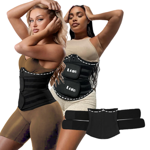 Cintura Modellante Sportiva da Donna con Doppio Velcro, Cinghie di Supporto <span class=keywords><strong>per</strong></span> Allenamento, Corsetto Sottoseno in Lattice a Forma di W con Cerniera - Product Image 3