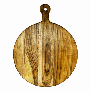 Planche à découper ronde en bois de qualité supérieure avec poignée, planche à découper en bois gravée, planche de service pour la cuisine et la maison - Product Image 2