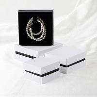 Boîte à bijoux en papier de luxe miniature pour collier, en carton rigide blanc écologique, avec logo personnalisé, en gros