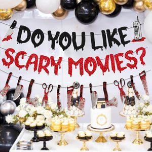 Decoraciones para Fiesta <span class=keywords><strong>de</strong></span> Cumpleaños <span class=keywords><strong>de</strong></span> Halloween, Pancarta Brillante <span class=keywords><strong>de</strong></span> Feliz Cumpleaños, Artículos <span class=keywords><strong>de</strong></span> Decoración con Temática <span class=keywords><strong>de</strong></span> Películas <span class=keywords><strong>de</strong></span> Terror, Recuerdos para Fiesta con Temática <span class=keywords><strong>de</strong></span> Scream (Rojo) - Product Image 4