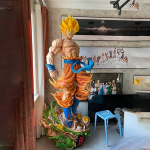 Figura de resina de tamaño real de <span class=keywords><strong>Super</strong></span> Saiyan Goku, estatua coleccionable de anime de dragón, base de Dragon Ball, escultura de gran tamaño para venta al por mayor. - Product Image 1