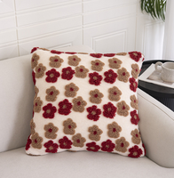 Coussin Moderne et Tendance au Design Créatif, Broderie en Velours Jacquard, Motif Floral pour Canapé, Chevet et Soutien Lombaire