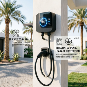 กล่องชาร์จไฟรถยนต์ไฟฟ้าอัจฉริยะ New Stellar 22kW 32A รุ่น Wallbox Case C IP65 พร้อมระบบปรับสมดุลโหลดแบบไดนามิก (DLB) หัวปลั๊ก Type2 สีดำ สำหรับรถยนต์ <span class=keywords><strong>Tesla</strong></span> - Product Image 2