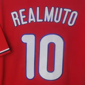 Custom Wholesale Philadelphia Baseball Shirt #10 REALMUTO Hot Selling Baseball Jersey-Red