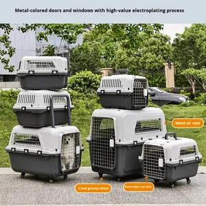 Cage de transport portable pour animaux de compagnie, multi-styles, détachable, pour l'extérieur, avec poignée télescopique rétractable et roues lisses - Product Image 4