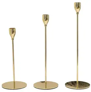 Wedding gold metal candle sticks brass home decor candle holders