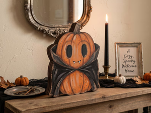 Decoración Vintage de Halloween, Decoración Retro para Estante de Madera, Fantasma, Gato Negro, Calabaza, Esqueleto, Bruja, Búho, Zombi, Vampiro - Product Image 1