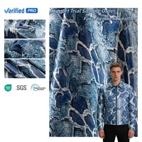 Mode personnalisée motif peau de serpent confortable matériau en cuir synthétique PU extensible imprimé numérique pour vêtement veste jupes