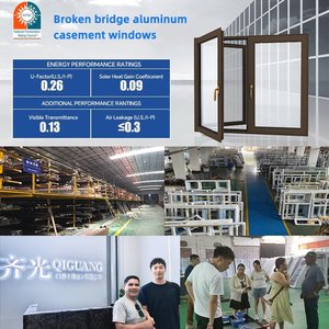 Qiguang ประตูหน้าต่างอลูมิเนียมอัลลอยด์อลูมิเนียมโมเดิร์นหน้าต่างบานเลื่อนดีไซน์กันเสียงกระจกสองชั้นแบ่งความร้อน - Product Image 6