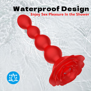 Rose Masturbateur Vibrant Sex Toy <span class=keywords><strong>Anal</strong></span> Perles <span class=keywords><strong>Anal</strong></span> Butt Plug Masseur De Prostate Vagin Mamelon Clitoris Stimulateur Vibrant <span class=keywords><strong>Anal</strong></span> - Product Image 5