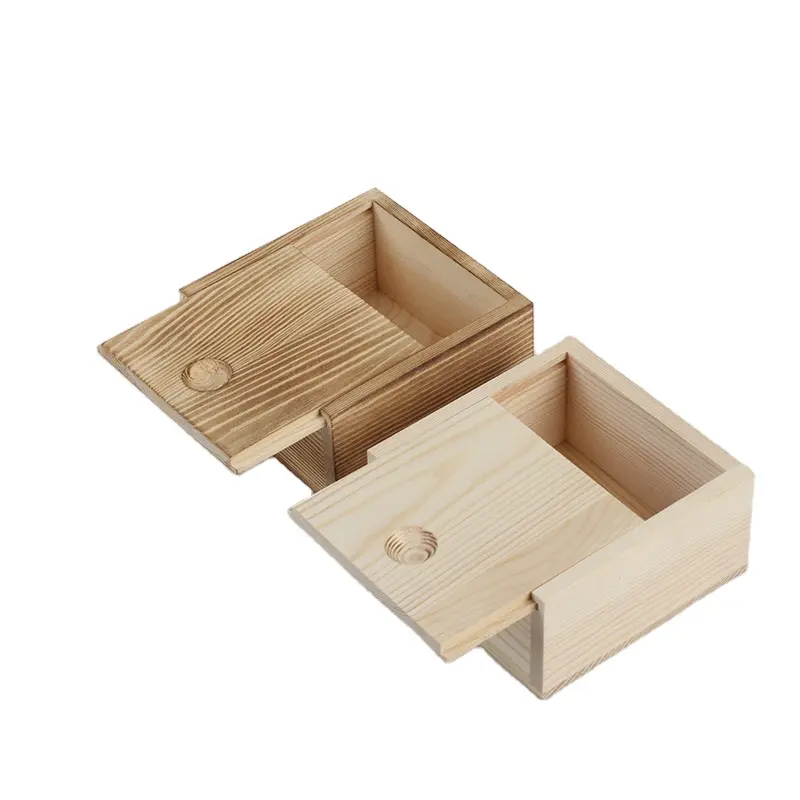 Venta al por mayor tapa deslizante natural caja de madera más barata embalaje regalo caja de madera para manualidades