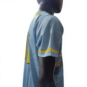 Camiseta de Béisbol Real Brothers para Hombre, Manga Corta, Sólida, Transpirable, de Secado Rápido, Talla Grande, Poliéster, Cierre de Botones, Personalizable para Equipo - Product Image 4