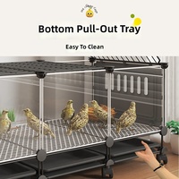 Cage à poulets rectangulaire grande taille en PP, avec plateau à fumier intégré, conception anti-vison, pour usage domestique et extérieur