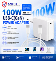 Adaptateur secteur USB-C GaN 100W avec port femelle certifié CE RoHS ERP VI REACH FCC UL pour ordinateur portable, téléphone et tablette