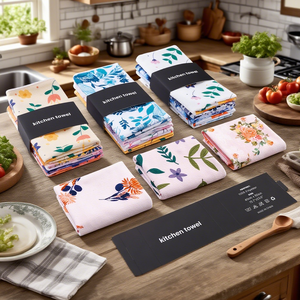 ผ้าขนหนูไมโครไฟเบอร์ดูดซับ<span class=keywords><strong>ชา</strong></span>ผลไม้ผ้าแห้งเร็วสี่แพ็คพิมพ์ดิจิตอลลาย<span class=keywords><strong>ดอกไม้</strong></span>ตามสั่ง - Product Image 1