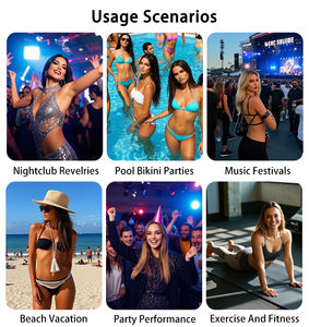 Vente en gros de seins sexy pour femmes matures Bikini paillettes poitrine mignon sexy ananas mamelons couverture autocollants adhésifs pour mamelons - Product Image 3