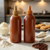 Bouteille en plastique souple au toucher mat avec bouchon à vis, conteneur personnalisé pour le stockage de chocolat, de beurre de cacahuète et de sauce