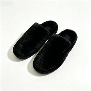Chaussons d'intérieur et d'extérieur en peluche pour femmes, sandales plates douces en polaire à enfiler, chaussures d'hiver chaudes personnalisables - Product Image 3