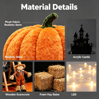 Kit de Décoration de Porche d'Halloween en Peluche Citrouille en Gros avec Découpes de Château Effrayant pour l'Aménagement d'Événements de Maisons Hantées
