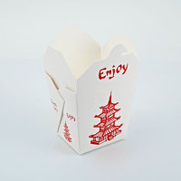 Emballage en carton blanc jetable pour la vente à emporter de nourriture, boîte en papier pour riz et nouilles chinoises avec poignée