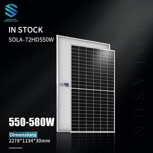 SOLA透明シングルガラスソーラーパネル550-580ワットソラーパネル中国製550wソーラーパネル価格 - Product Image 1