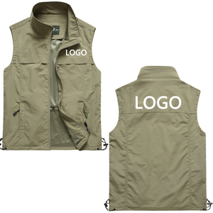 Gilet souple léger pour homme <span class=keywords><strong>Veste</strong></span> <span class=keywords><strong>sans</strong></span> manches coupe-vent respirante zippée pour la course à pied et la randonnée Vêtements d'extérieur décontractés pour l'automne - Product Image 1