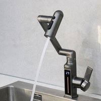 Robinet mitigeur multifonction Stream Sprayer Rotation 360 Affichage numérique Robinet de lavabo salle de bain