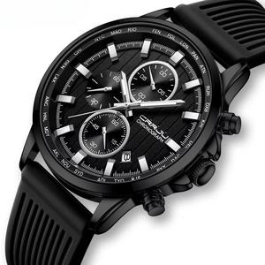 Reloj de Cuarzo para Hombre, Deportivo, Casual, de Silicona, Resistente al Agua, Multifunción, Cronógrafo, Luminoso, con Calendario, OEM ODM - Product Image 2