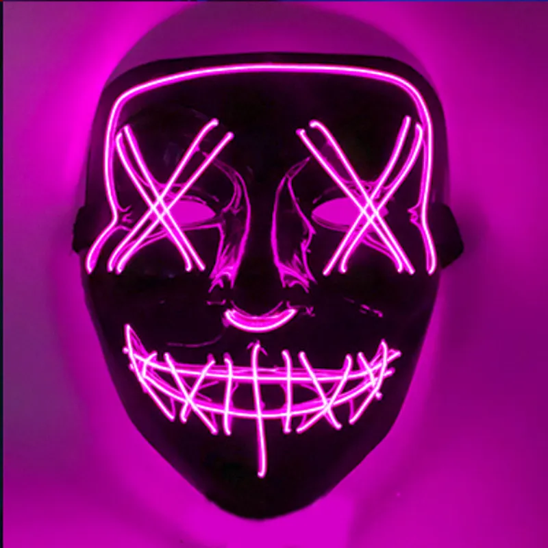 Amazon hot sale halloween full horror face mask light led party face mask