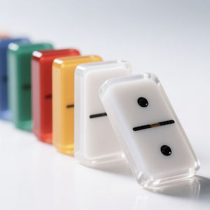 Jeu de dominos en acrylique avec logo personnalisé, jeu de dominos en plastique Lucite, blocs de dominos en acrylique transparent, jeux de société - Product Image 2