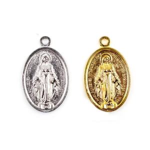 Ciondolo Religioso della Vergine in Lega d'Oro e Argento & Ornamento Rosario Cattolico 25*16mm Charm con Un Foro Ciondoli e Charm alla Moda - Product Image 2