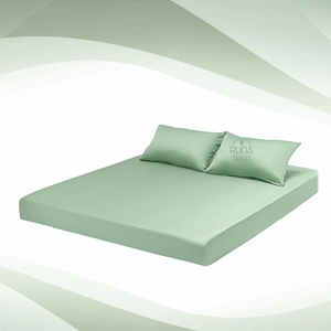 Premium Mint Organic Bamboo <b>Bedding</b> 300TC 60s Set 3 Pieces 2 Pillowcase Elastic Mattress Cover Lightweight Soft Smooth Cooling - Product Image 1