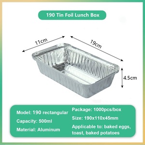 Contenedor Rectangular desechable para alimentos de papel de aluminio, fiambrera de papel de estaño, caja de embalaje para llevar para almacenamiento de comidas - Product Image 5