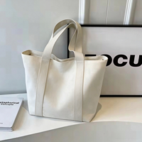 Sac à main en toile de coton personnalisé avec logo imprimé, recyclable, design tendance, pour femmes, grand sac de shopping