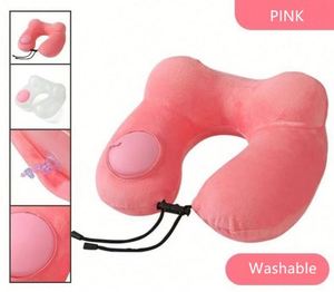 Almohada de Viaje Inflable Ajustable para Dormir en el Avión, Soporte para el Cuello, para Viajes Largos en Avión, Lavable - Product Image 4