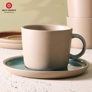 Weiye Vintage Rustieke Porseleinen Theekopjes En Schoteltjes Europa Design Theesake Cup Rustieke Grove Keramische Koffie Kop En Schotelset - Product Image 2