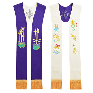 Écharpe de graduation religieuse brodée Jing Zherui, 11,5 cm, en satin, unisexe, pour cérémonie de licence, master, doctorat - Product Image 2