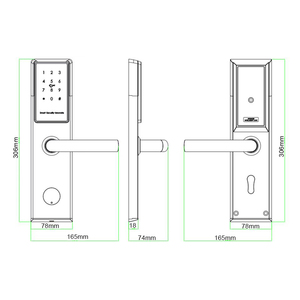 High Security Keyless Electronic RFID Smart Hotel Door Lock Stainless Steel Smart Lock With Management <strong>Software</strong> System - Product Image 4
