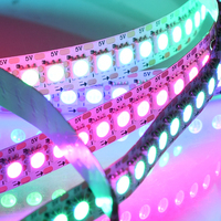 Lumière colorée LC8813-5050RGB de rayure de la pièce LED de la lumière de bande de LED adressable 72D/M DC5V pour Noël