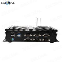 Computadora Industrial sin Ventilador EGLOBAL, Intel Core i3-10510U, DDR4, MSATA SSD, Win10, VGA, HD, WiFi, 6xCOM, GPIO, 2xRJ45 LAN, Mini PC Linux