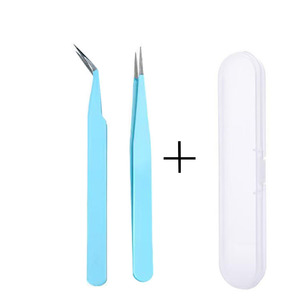 Straight Curved Lash Tweezers DIY <b>Nail</b> Art Tweezers Stainless Steel Eyelash <b>Extension</b> Tweezers For Lash Technician Salon Beauty - Product Image 3