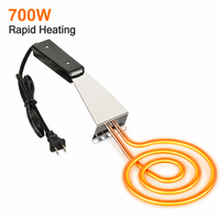 Allumeur électrique à charbon de bois à allumage rapide et commande mécanique 700W en acier inoxydable pour barbecue et grill