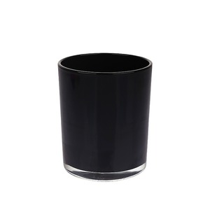 Bocaux à bougies en verre coloré givré à fond rond avec couvercles en bois - Product Image 4