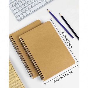 Custom Spiral Bound Leather Cover A5 100 Sheets Thick Kraft Paper Organizer/Planner <b>Journal</b> Notebooks for Writing - Product Image 3