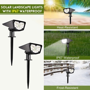 Projecteur LED solaire d'extérieur IP67 étanche 2-en-1 pour jardin, allée, porche, passerelle, patio - Product Image 6