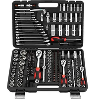 Kit d'outils de réparation automobile pour mécaniciens : Jeu de clés à douilles et outils à main en coffret