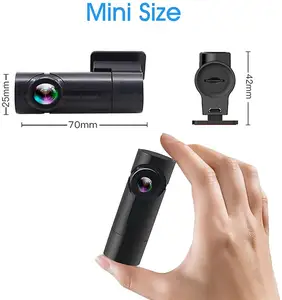 Videocamera con obiettivo girevole di 270 gradi Video in tempo reale sull'app per telefono Mini videoregistratore per auto 1080P Dash <span class=keywords><strong>Cam</strong></span> WIFI a doppia lente - Product Image 6