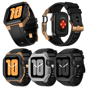Boîtier en acier inoxydable 44 mm 45 mm 46 mm 49 mm, bracelet en silicone pour Apple Watch Ultra 3 2 Series 12 11 10, kit de conversion de style WD de luxe - Product Image 4
