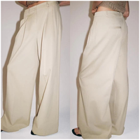 Pantalon de Costume Formel Plissé et Drapé en Coton Classique Vintage à Jambes Larges pour Femmes, Coupe Ample et Élégante, Personnalisable OEM