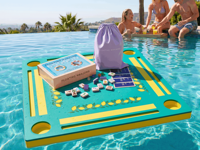 Tapis de table de mahjong flottant moderne de luxe en microfibre écologique, résistant à l'eau, antidérapant, avec logo personnalisé pour la maison et les soirées poker